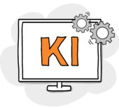 KI-Monitor-Zahnrad